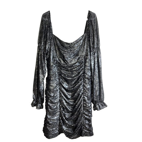 BCBGeneration Dresses & Skirts - BCBG Generation Black‎ Silver Shimmer Cocktail Dress Women's 16 New With Tags